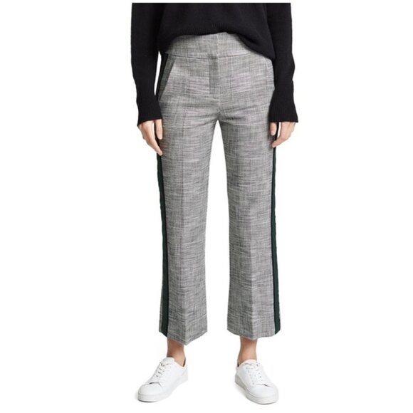 Veronica Beard Cormac High Waist Crop Flare Trouser 26" / Size 4 / Grey Plaid - Picture 2 of 12